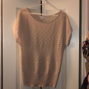 Short sleeve oatmeal colored sweater!